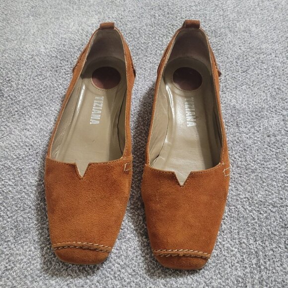 Tiziana Brown Suede Ballet Flats 36 US (6) Business Casual‎ Slip-on - Picture 1 of 9